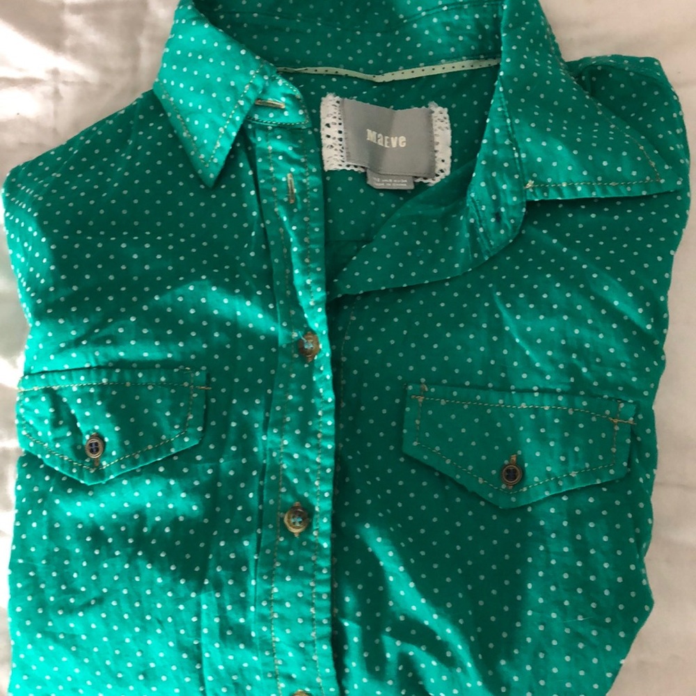 Green Button Down - image 1